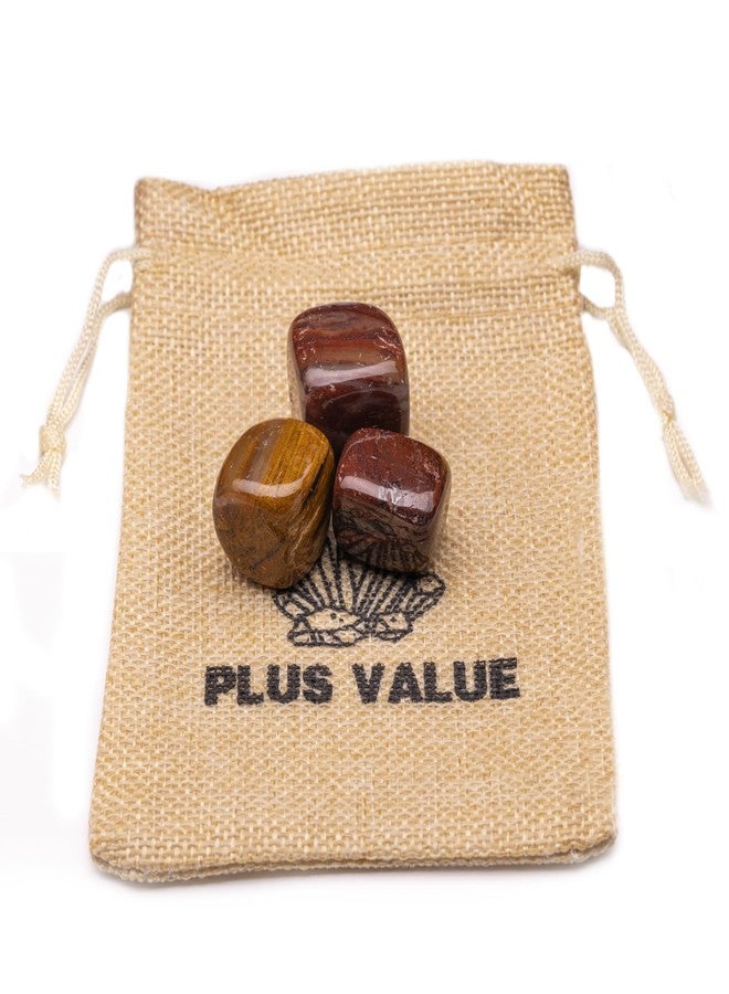 Plus Value Petrified Wood Tumbled Pebbles Stone Crystal Reiki Healing Aura Chakra (50grams, Jute Bag) - Image 2